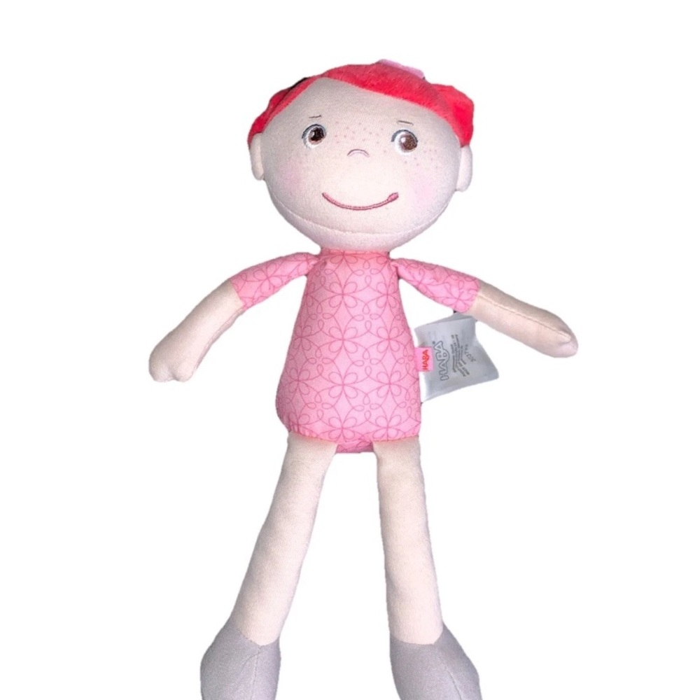 HABA Snug Up Dorothea 10" Soft Doll Freckles  Embroidered Face Germany (T71)